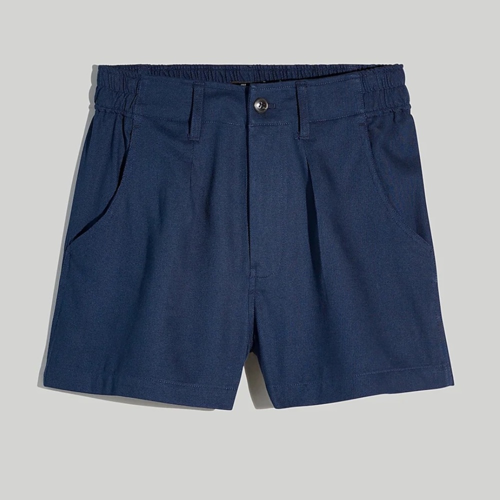 NWT Madewell The Neale Short in Drapeweave Tailored High Waisted Navy Sz 00